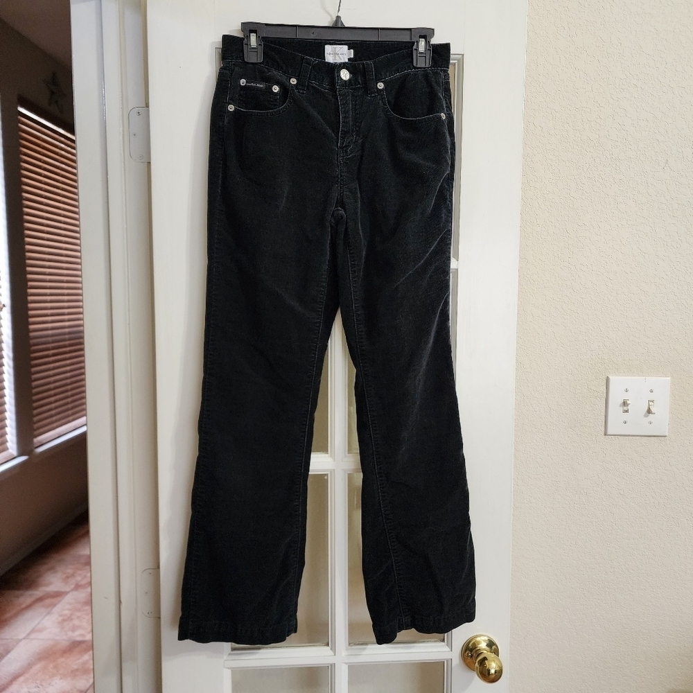 Calvin Klein Jeans Black Corduroy Pants Women’s Size 4 Mid Rise Stretch